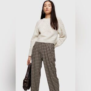Topshop Check Tapered Trousers